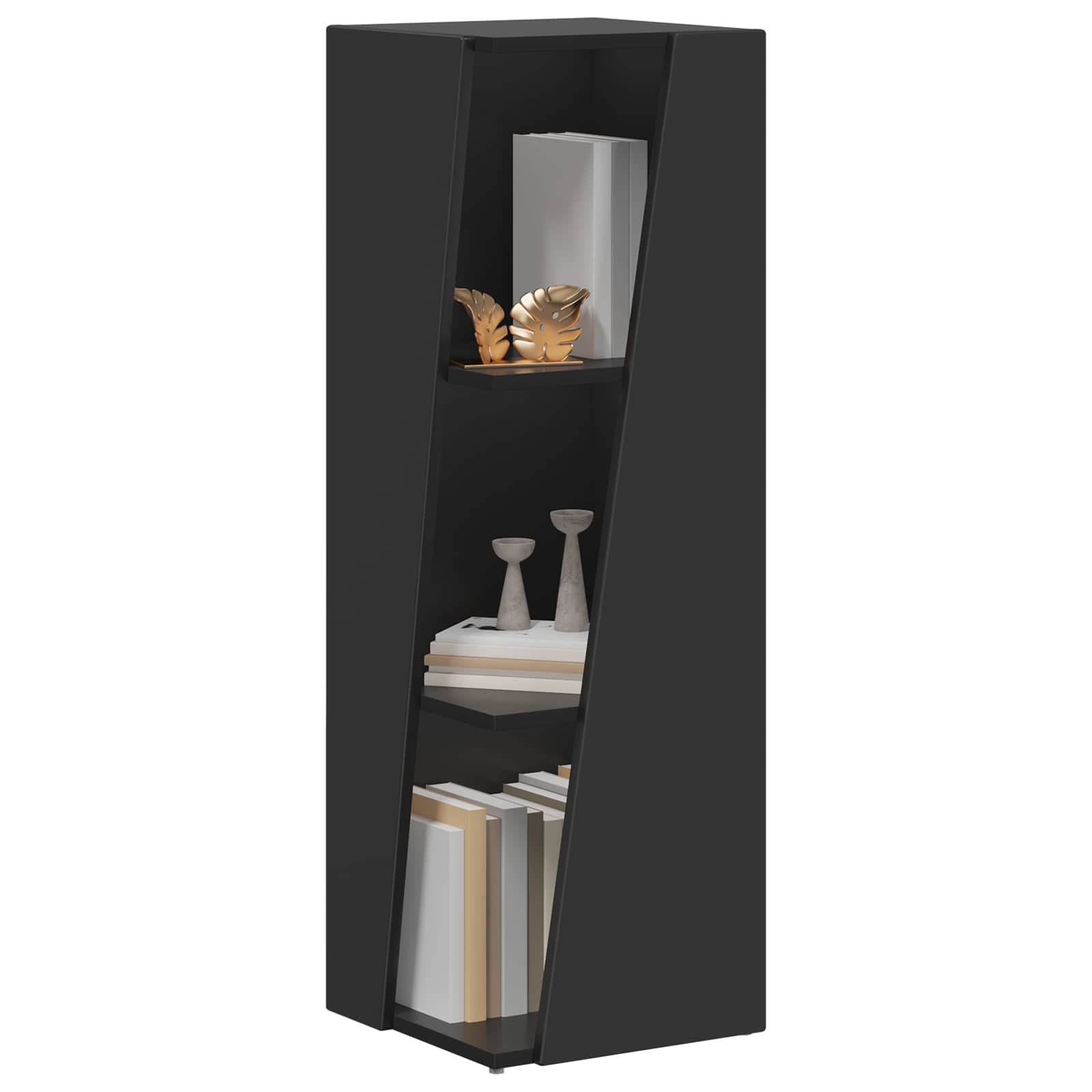 Stranski polic Črna 33 x 32 x 100,5 cm Konstruiran les - slika 3