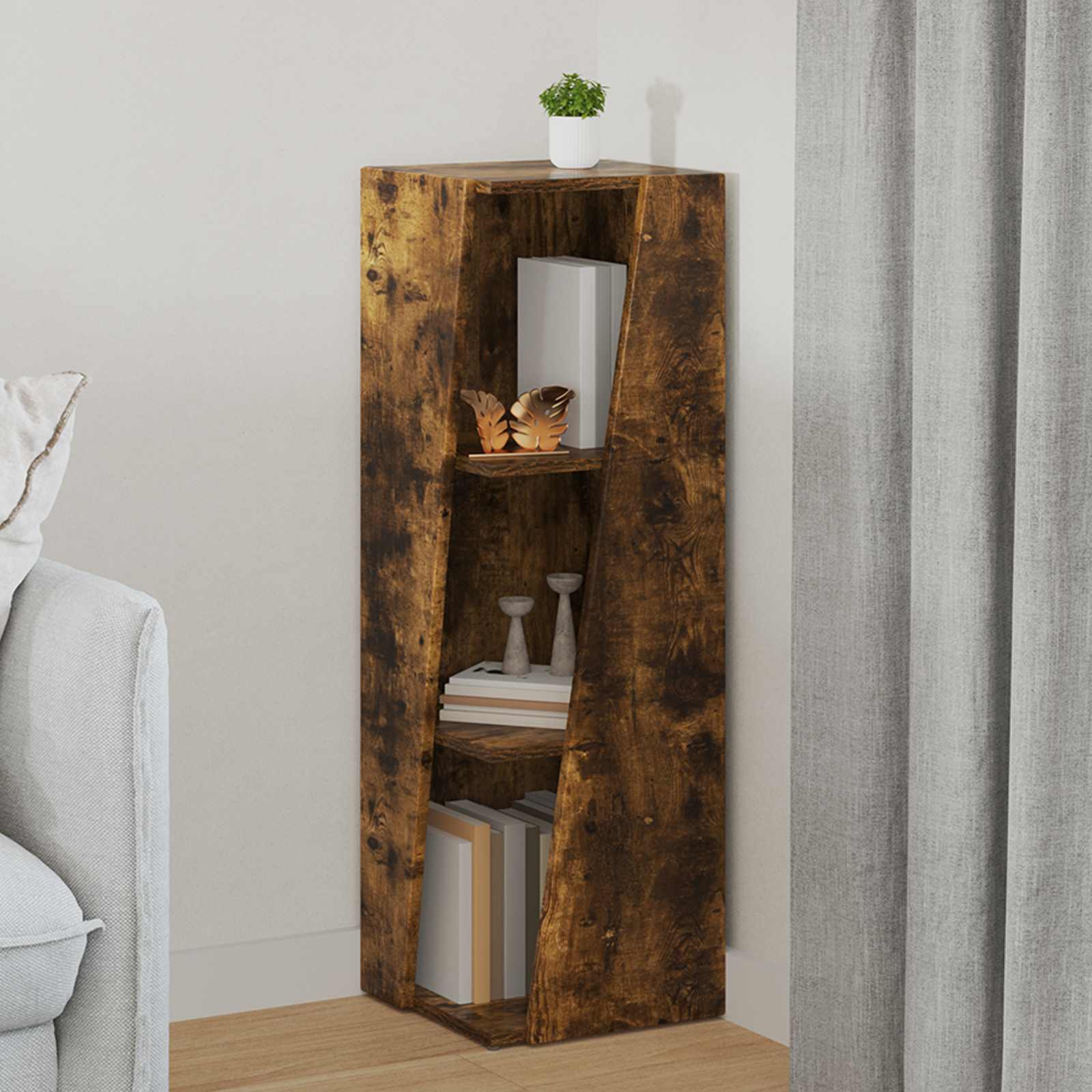 vidaXL Seitenregal Geräucherte Eiche 33 x 32 x 100,5 cm Holzwerkstoff