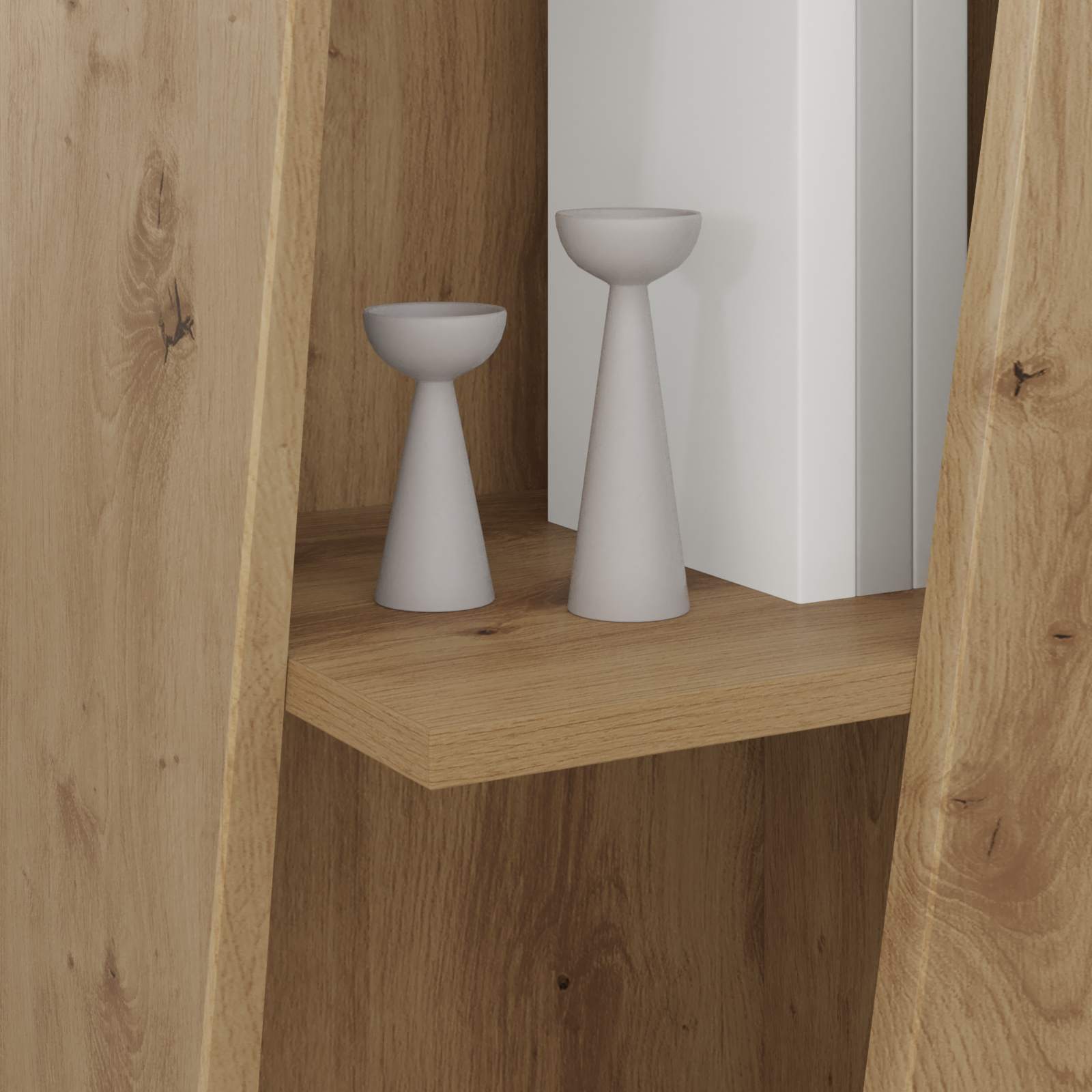 Stranski polic Umetni hrast 33 x 32 x 100,5 cm Konstruiran les - slika 4