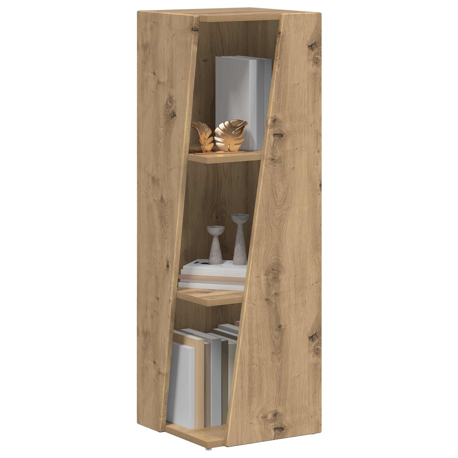 Stranski polic Umetni hrast 33 x 32 x 100,5 cm Konstruiran les - slika 3