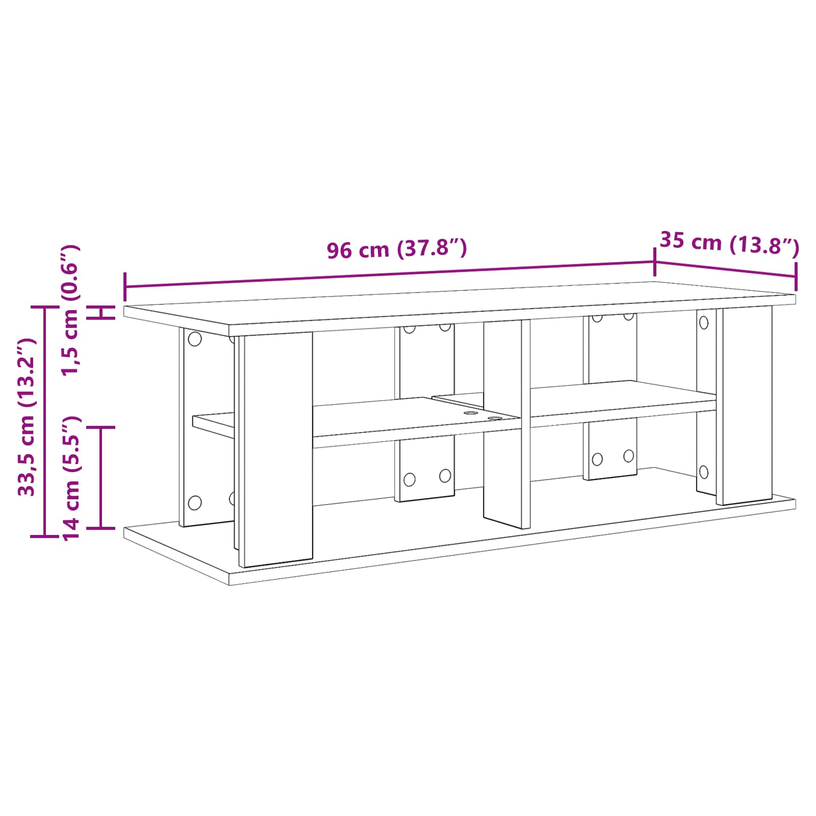 Stojalo za TV Umetni hrast 96 x 35 x 33,5 cm - slika 8