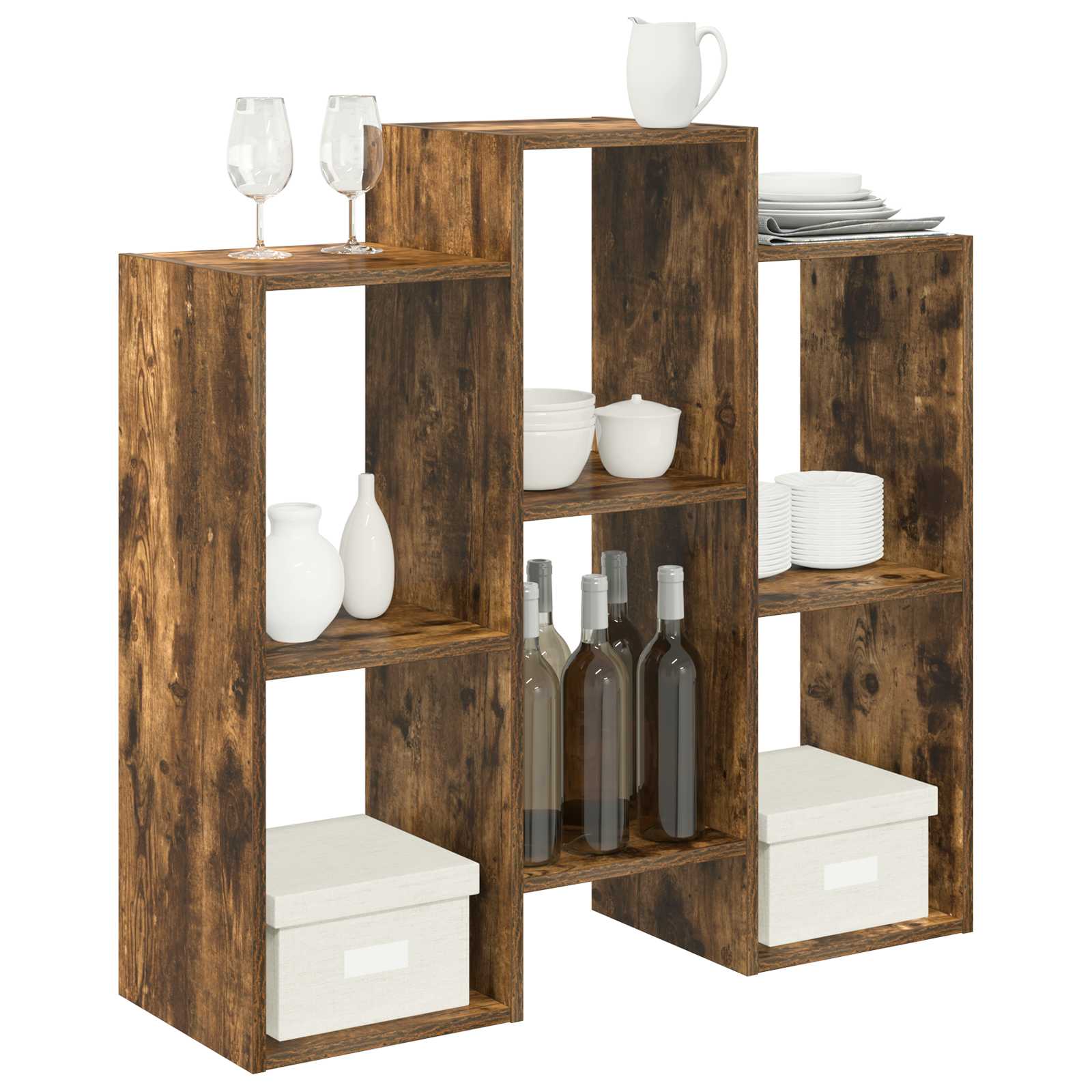 vidaXL Dressoir Gerookt eiken 90 x 30 x 90 cm