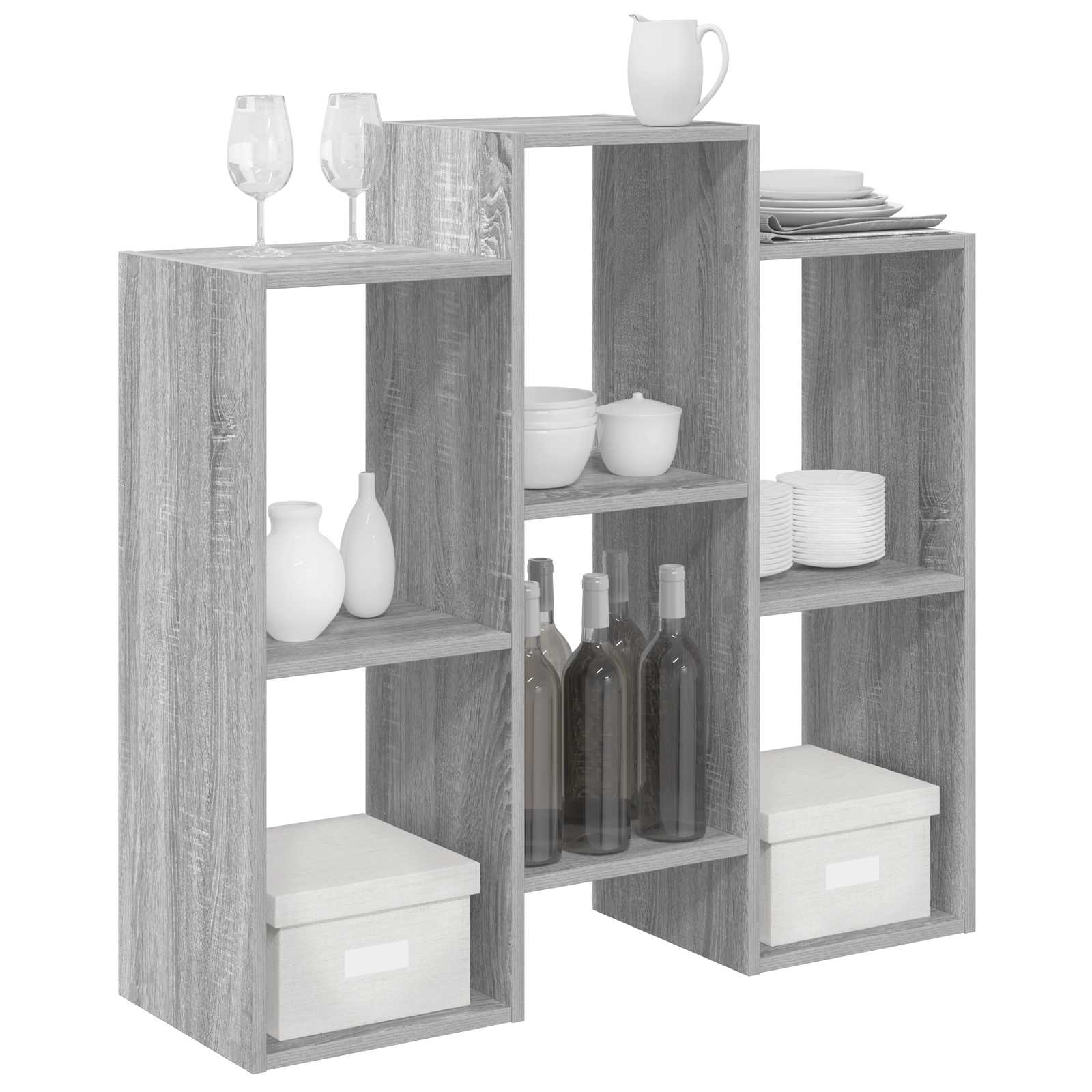 Thumbnail - vidaXL Sideboard Graues Sonoma 90 x 30 x 90 cm