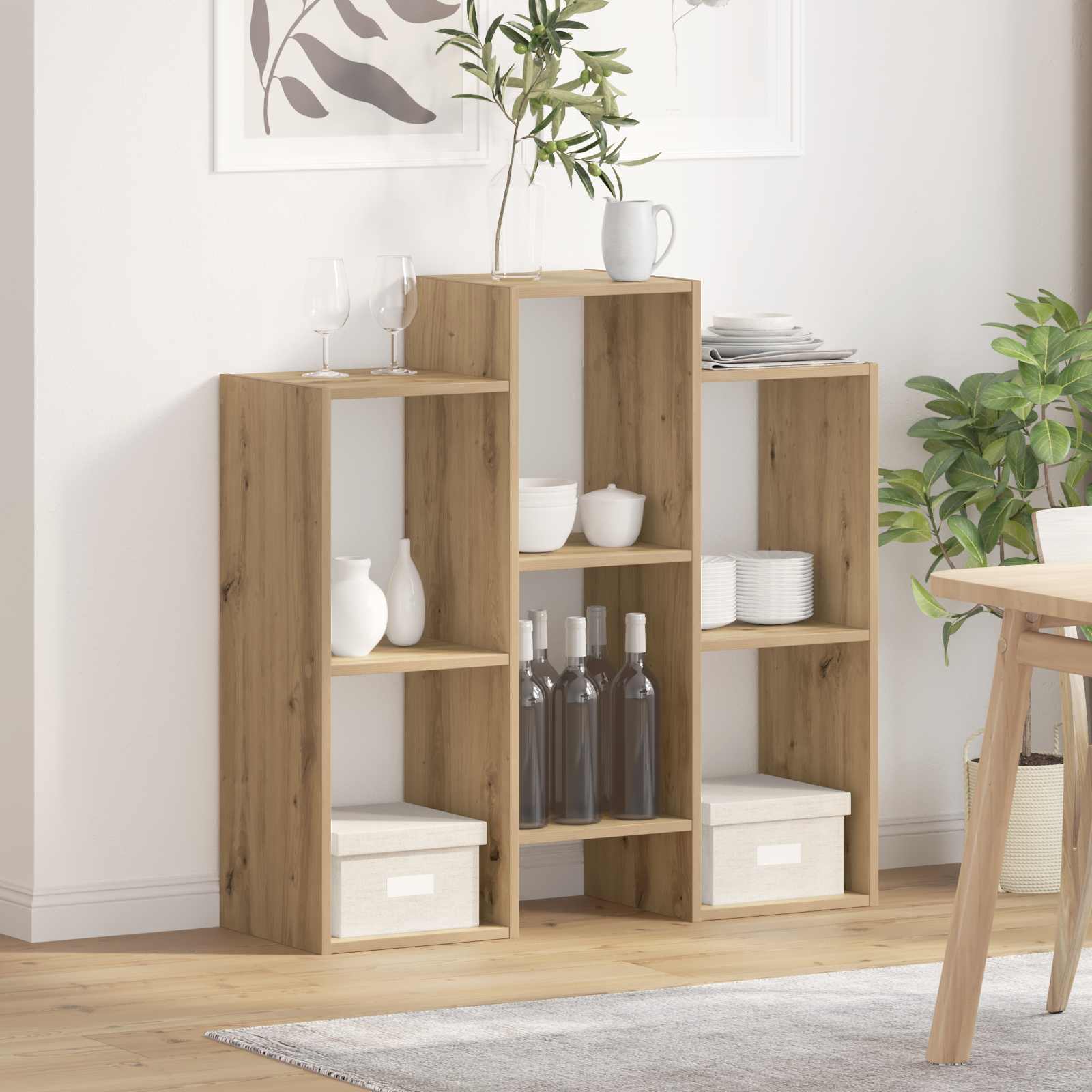 Strani šal Umetni hrast 90 x 30 x 90 cm