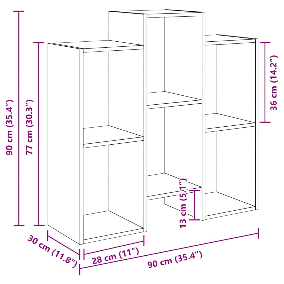 Sideboard 90 x 30 x 90 cm - Billede 8