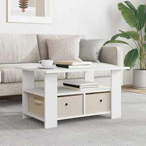 Klubska miza s predalom Bela 77 x 55 x 42 cm Konstruiran les