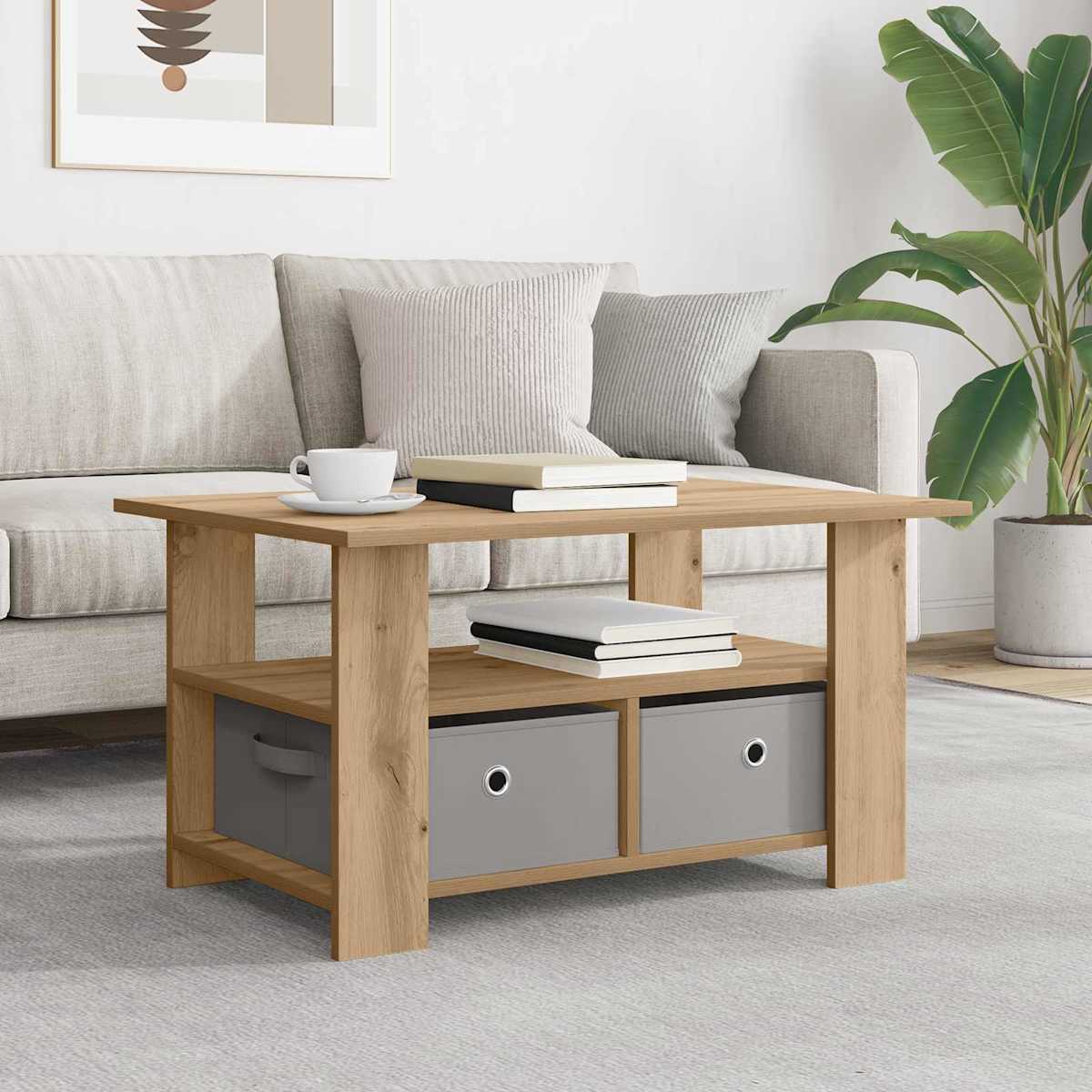Sofabord 77 x 55 x 42 cm Konstrueret træ