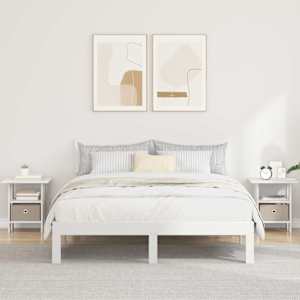 Nočna omarica 2 pcs Bela 41 x 40 x 45 cm Konstruiran les