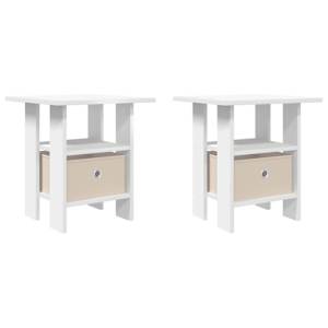 Noční stolek 2 pcs Bílá 41 x 40 x 45 cm kompozitní dřevo - obrázek 2