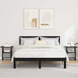 Nočna omarica s predalom 2 pcs Črna Orehovina 41 x 40 x 45 cm