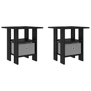 Noční stolek 2 pcs Černý dub 41 x 40 x 45 cm kompozitní dřevo - obrázek 2