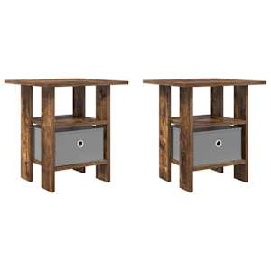 Noční stolek 2 pcs Kouřový dub 41 x 40 x 45 cm kompozitní dřevo - obrázek 2