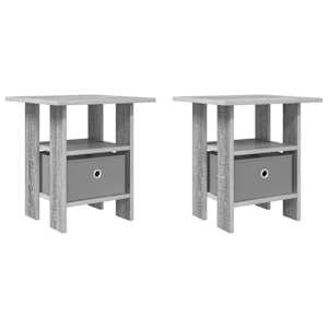 Noční stolek 2 pcs Šedá Sonoma 41 x 40 x 45 cm kompozitní dřevo - obrázek 2