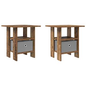 Noční stolek 2 pcs Staré dřevo 41 x 40 x 45 cm kompozitní dřevo - obrázek 2