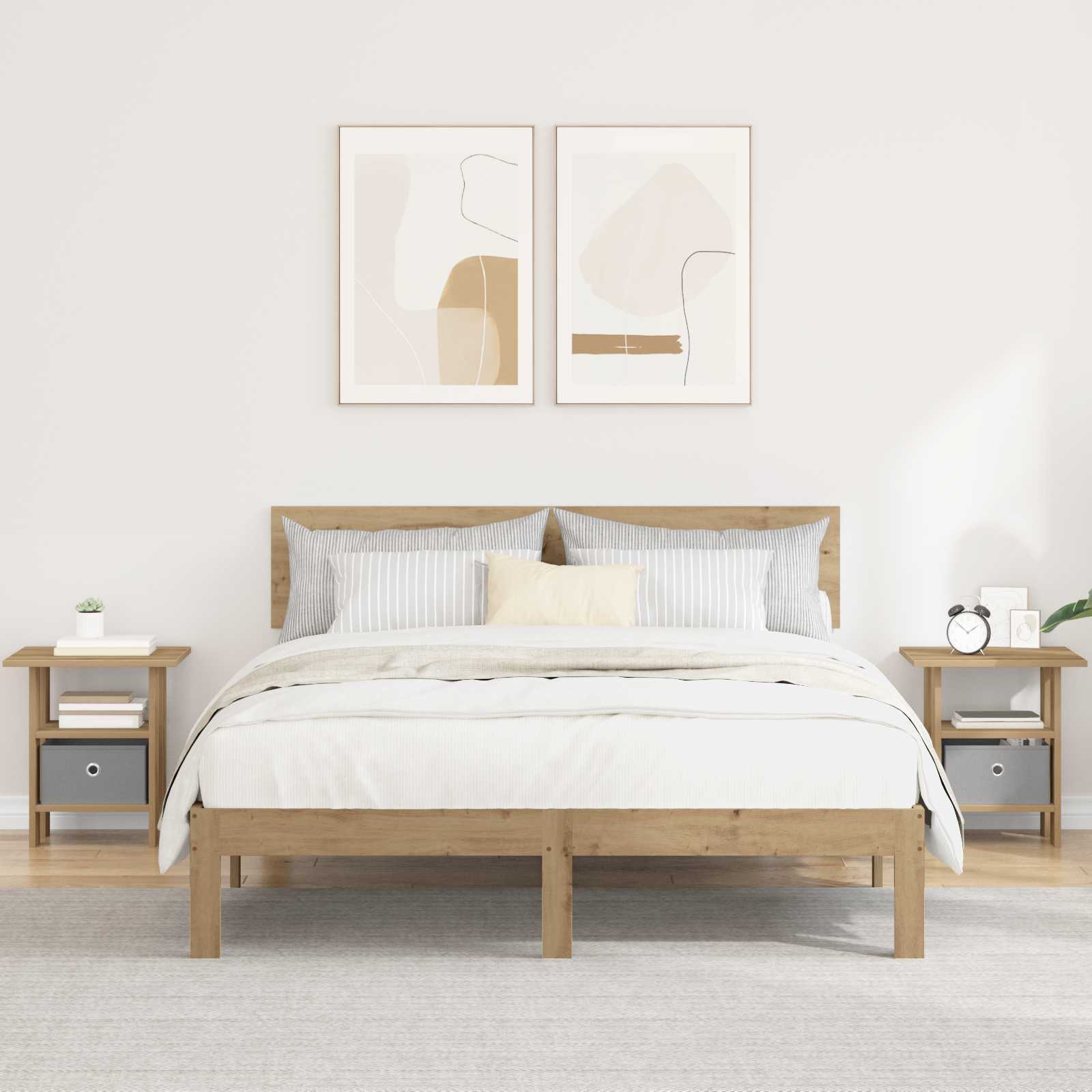 vidaXL Noptieră 2 pcs Stejar Artizanal 41 x 40 x 45 cm Lemn compozit