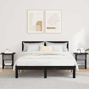 Nočna omarica s predalom 2 pcs Črna Orehovina 41 x 40 x 45 cm