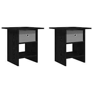 Noční stolek 2 pcs Černý dub 41 x 40 x 45 cm kompozitní dřevo - obrázek 2