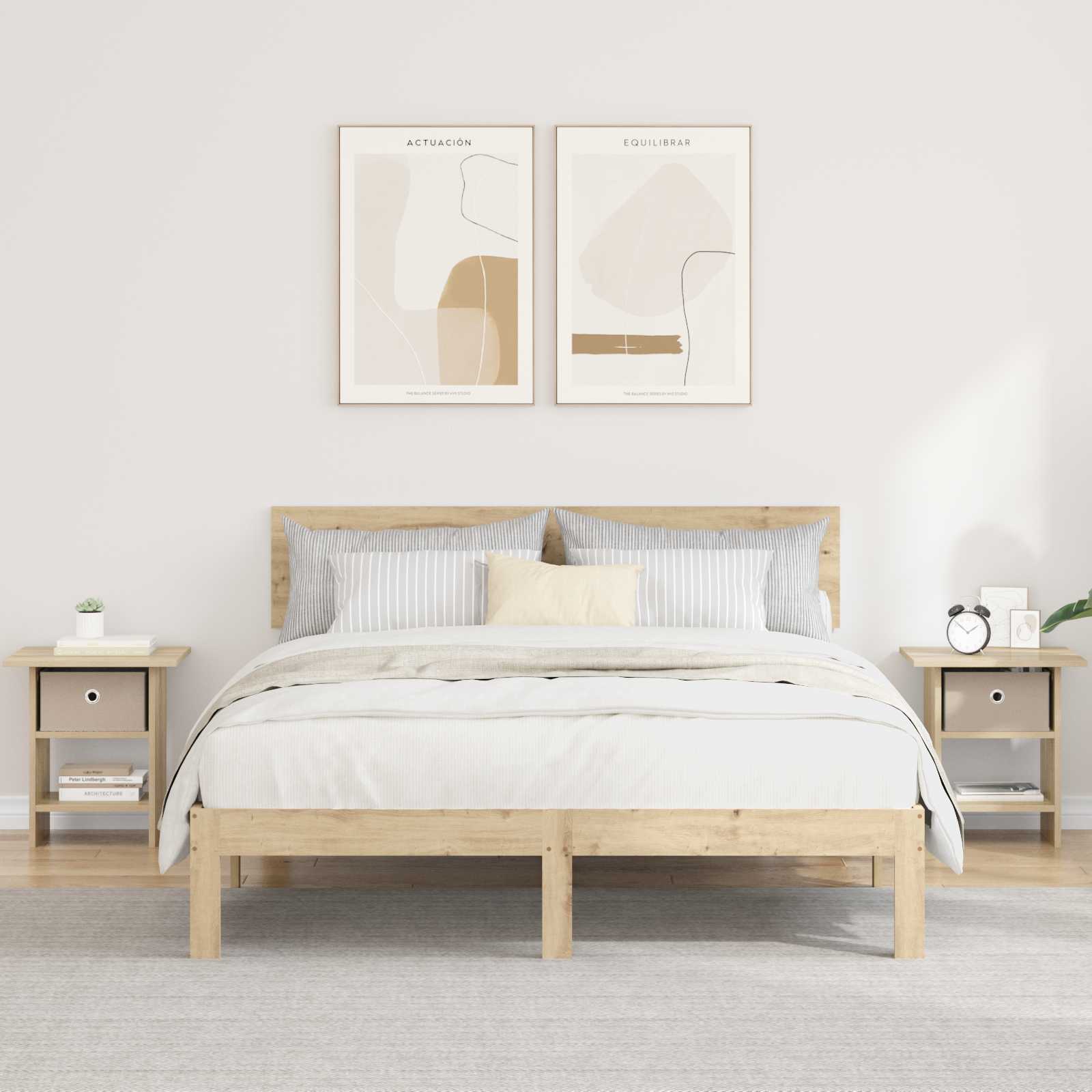 vidaXL Noptieră 2 pcs Stejar Sonoma 41 x 40 x 45 cm Lemn compozit