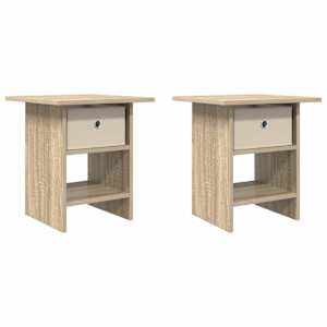 Noční stolek 2 pcs Sonoma dub 41 x 40 x 45 cm kompozitní dřevo - obrázek 2