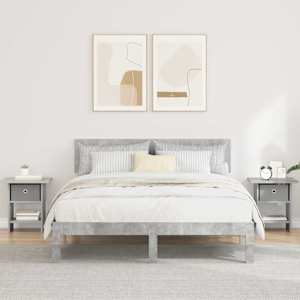 Nočna omarica s predalom 2 pcs Betonsko siva 41 x 40 x 45 cm