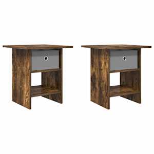Noční stolek 2 pcs Kouřový dub 41 x 40 x 45 cm kompozitní dřevo - obrázek 2