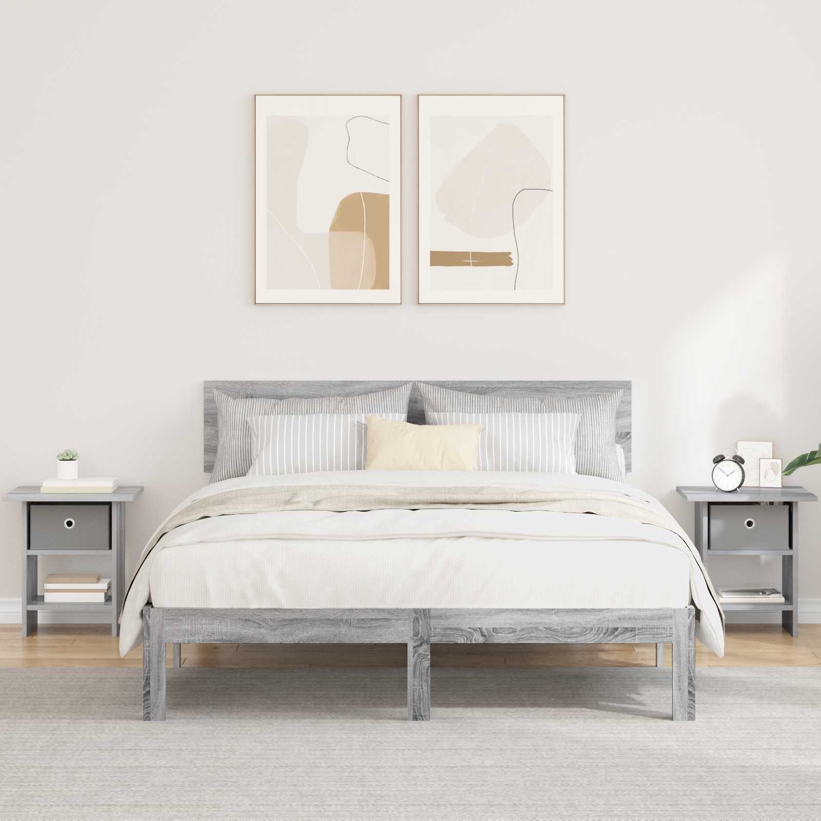vidaXL Noptieră 2 pcs Gri Sonoma 41 x 40 x 45 cm Lemn compozit