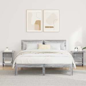 Nočna omarica 2 pcs Siva Sonoma 41 x 40 x 45 cm Konstruiran les