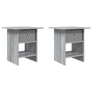 Noční stolek 2 pcs Šedá Sonoma 41 x 40 x 45 cm kompozitní dřevo - obrázek 2