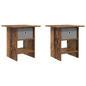 Noční stolek 2 pcs Staré dřevo 41 x 40 x 45 cm kompozitní dřevo - obrázek 2