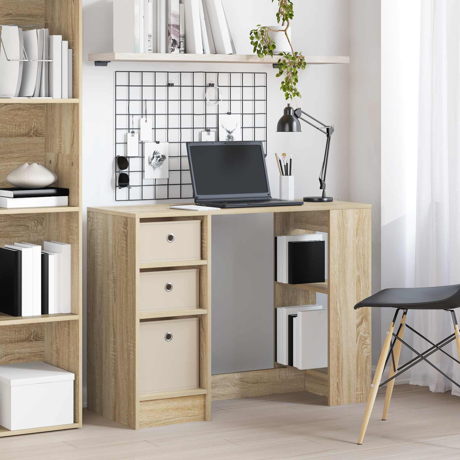 vidaXL Birou cu sertar Stejar Sonoma 100 x 40 x 75 cm Lemn compozit