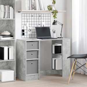 Miza s predalom Betonsko siva 100 x 40 x 75 cm Konstruiran les