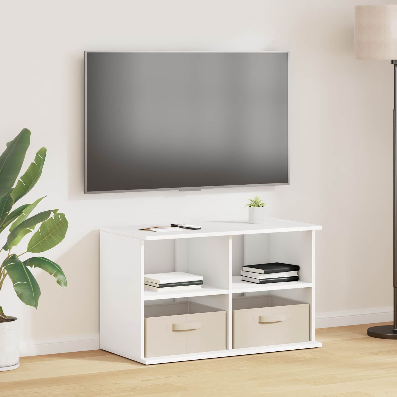 vidaXL Suport pentru TV cu sertar Alb 79 x 40 x 48 cm