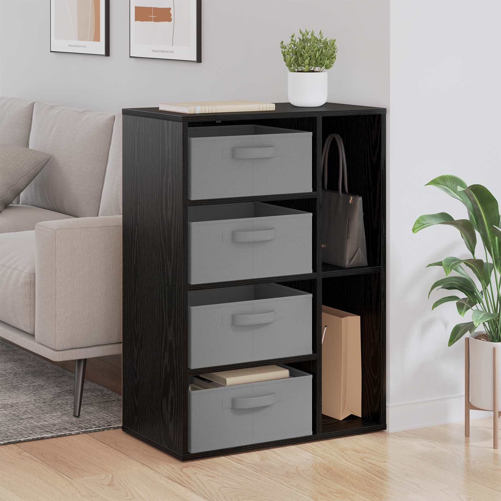 vidaXL Bufet cu sertar Stejar Negru 60 x 33,5 x 84 cm