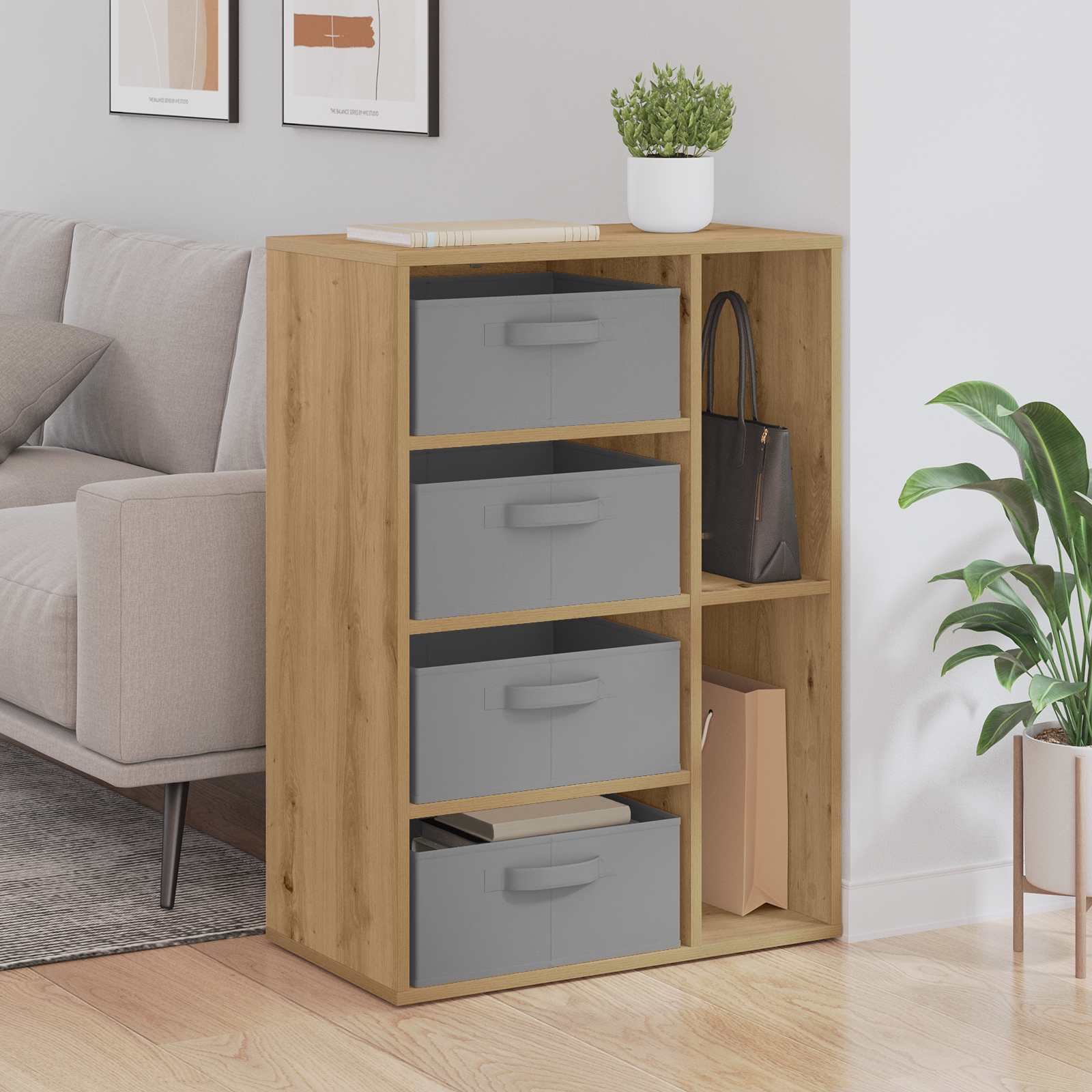 vidaXL Bufet cu sertar Stejar Artizanal 60 x 33,5 x 84 cm