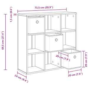 Servírovací skříň se zásuvkou Sonoma dub 73,5 x 24 x 69,5 cm - obrázek 13