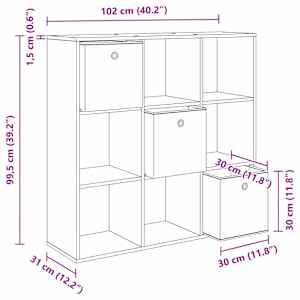 Servírovací skříň se zásuvkou Černý dub 102 x 31 x 99,5 cm - obrázek 13