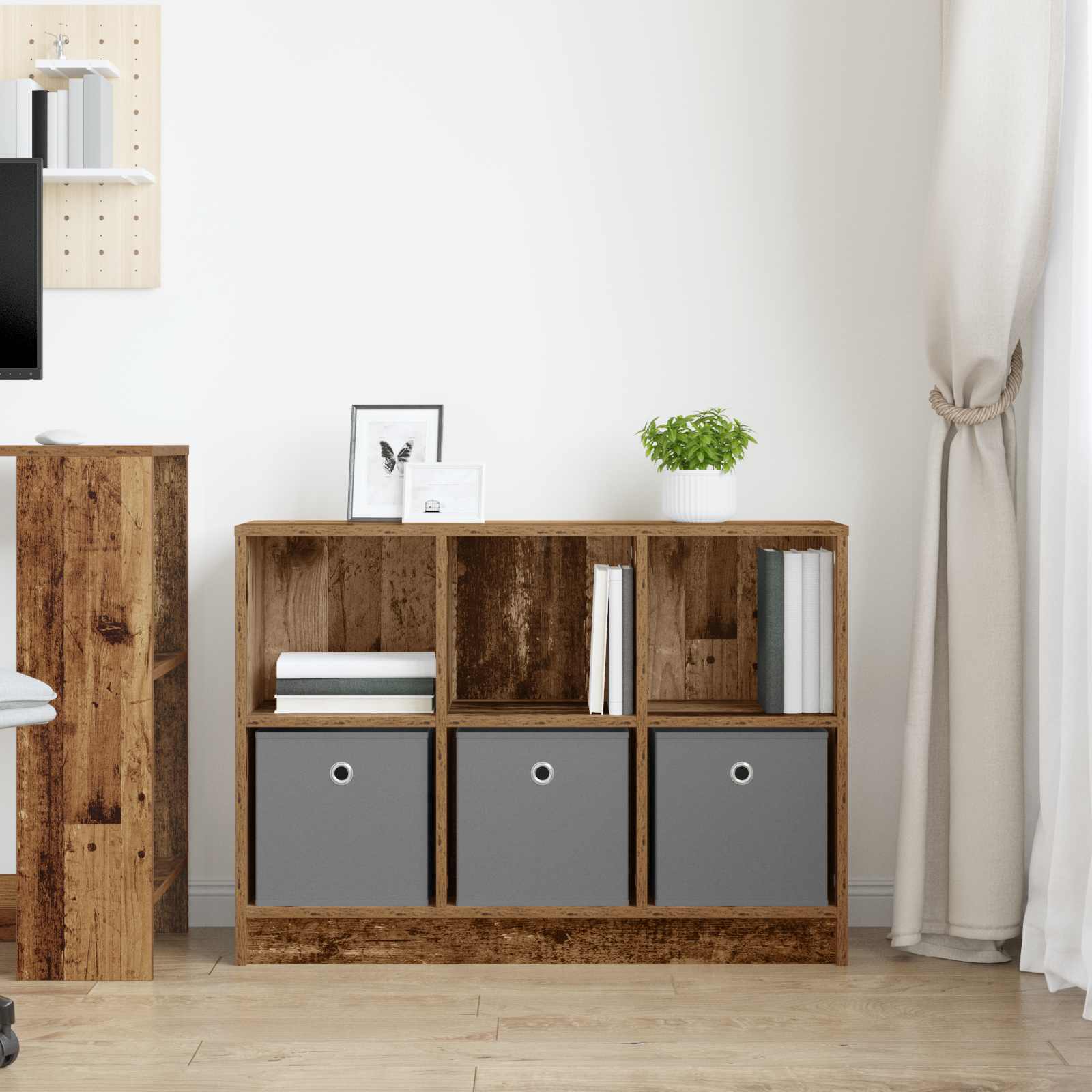 Servírovací skříň se zásuvkou Staré dřevo 88,5 x 27,5 x 63,5 cm - obrázek 4