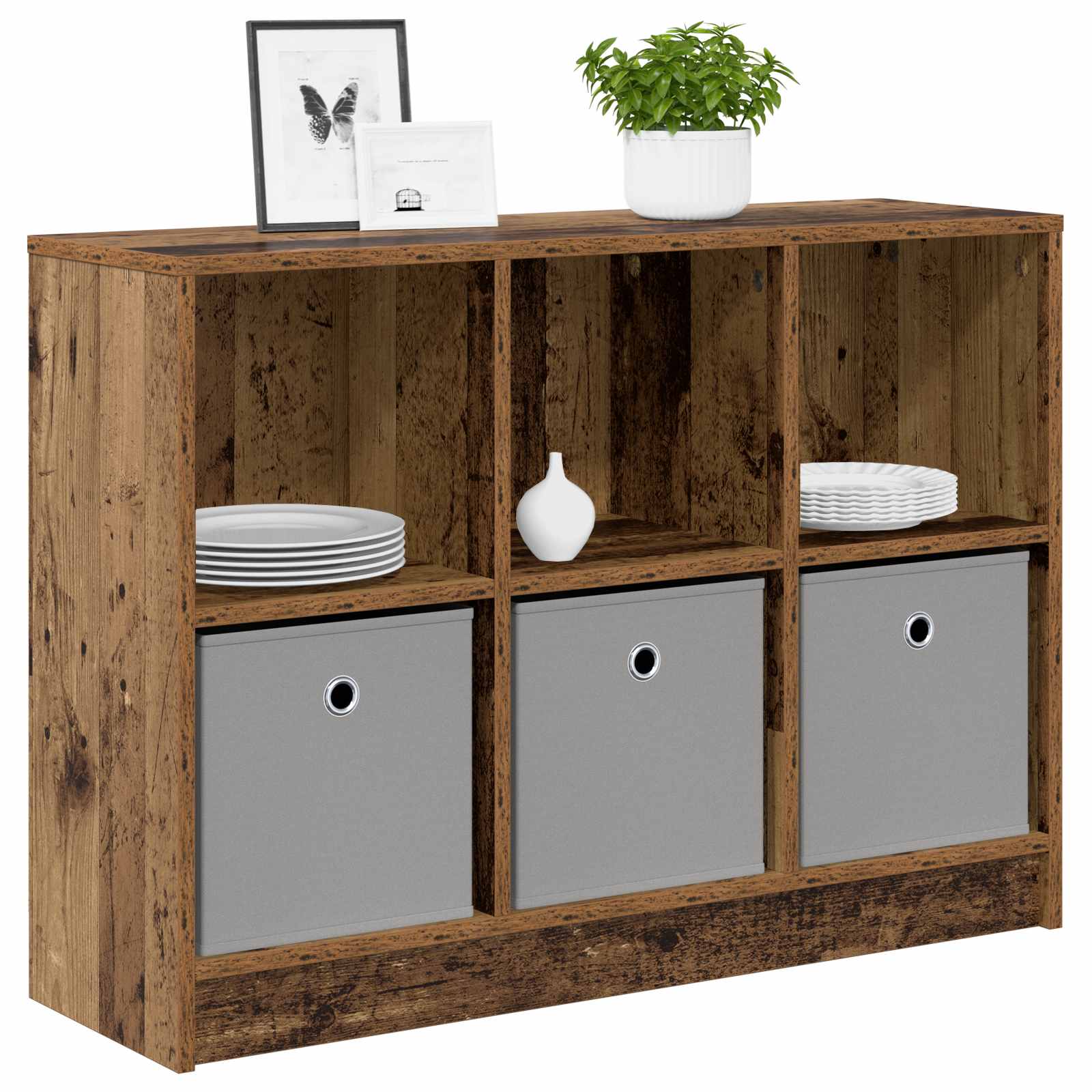 Servírovací skříň se zásuvkou Staré dřevo 88,5 x 27,5 x 63,5 cm - obrázek 3