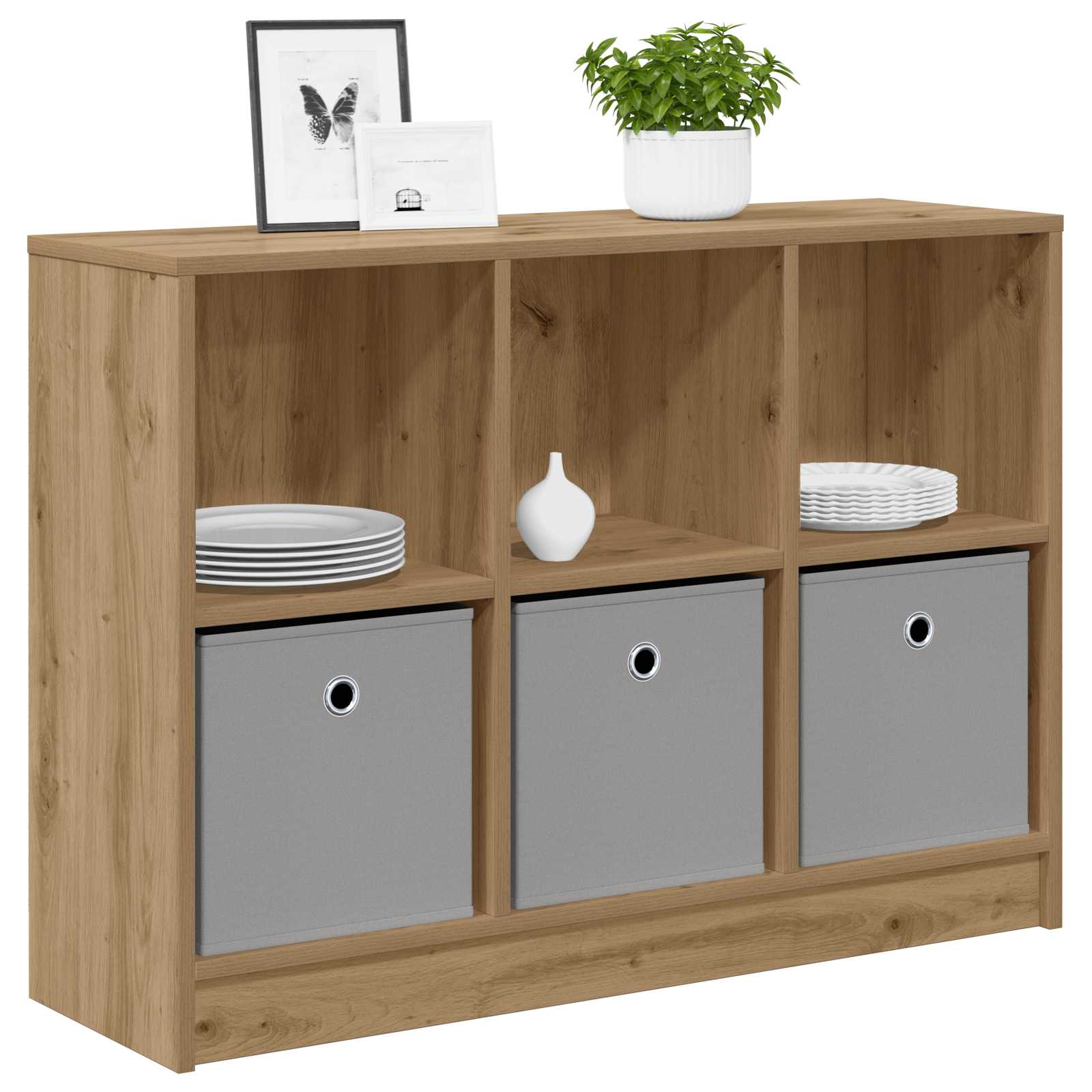Servírovací skříň Artisanový dub 88,5 x 27,5 x 63,5 cm - obrázek 3