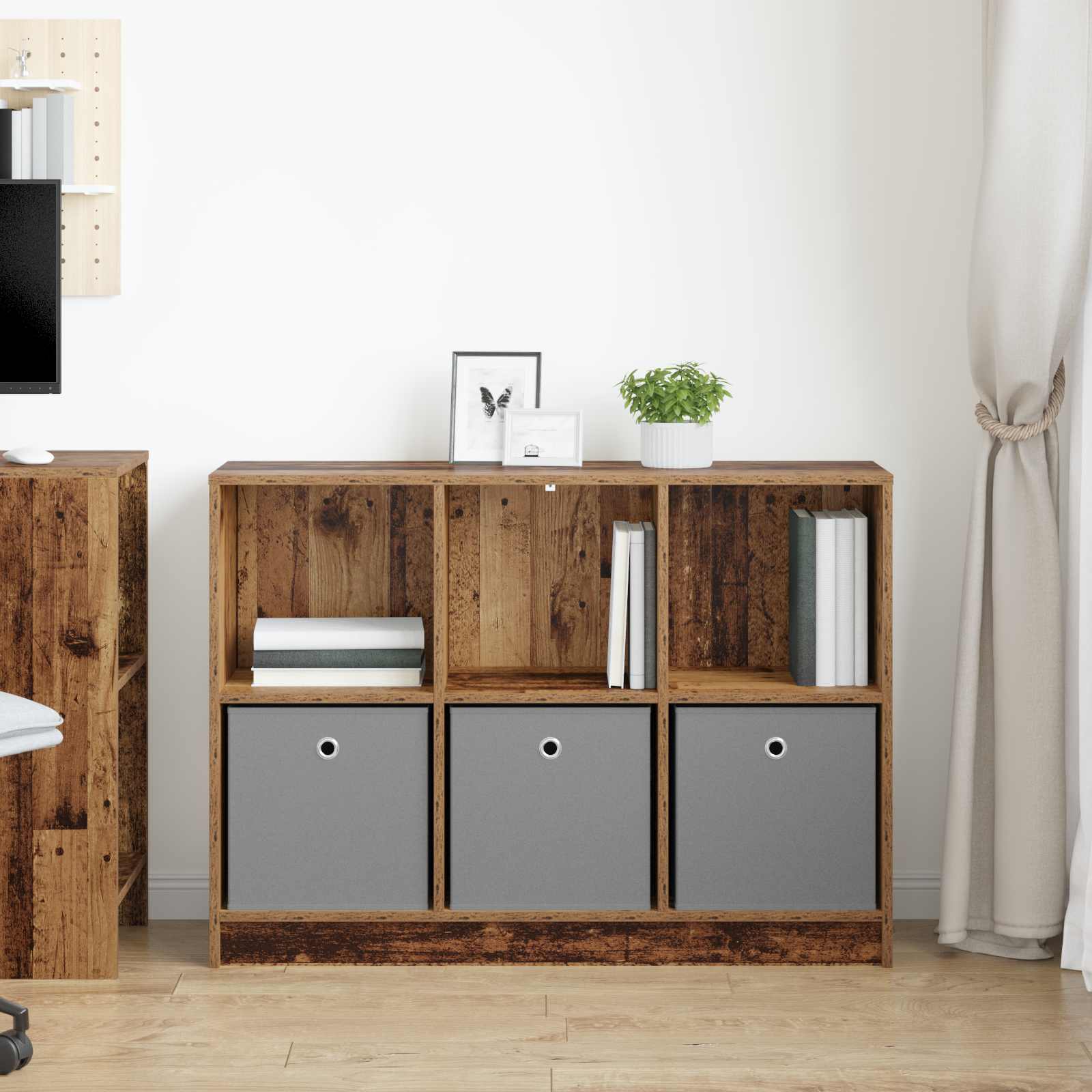 Servírovací skříň se zásuvkou Staré dřevo 102 x 32 x 73,5 cm - obrázek 4