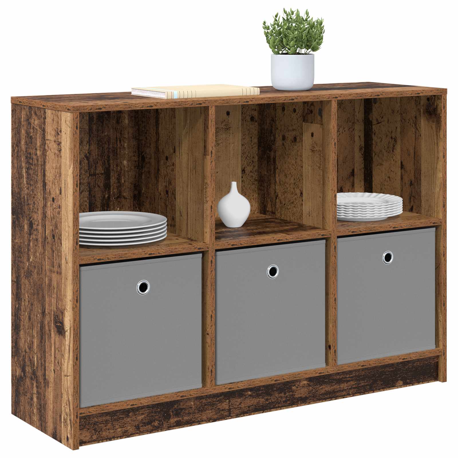 Servírovací skříň se zásuvkou Staré dřevo 102 x 32 x 73,5 cm - obrázek 3