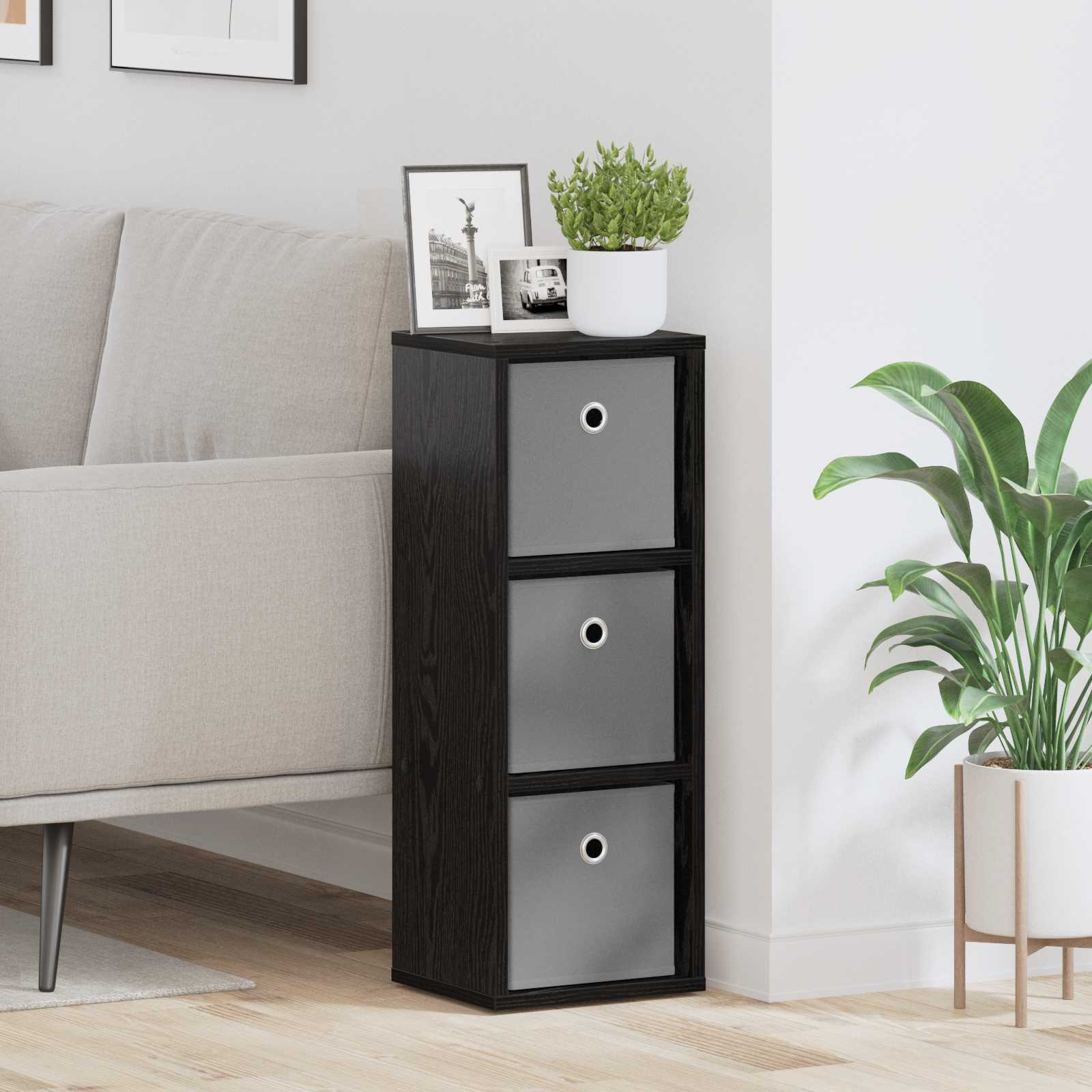 vidaXL Bufet cu sertar Stejar Negru 25,5 x 22 x 69,5 cm