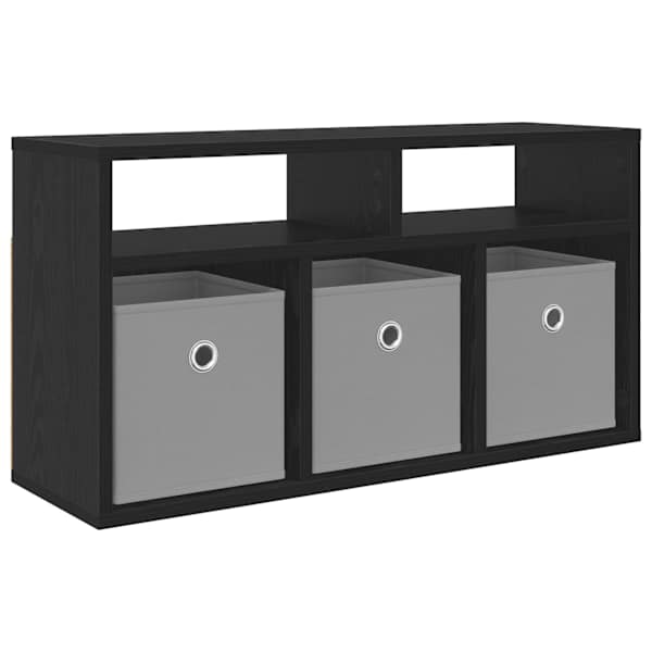 vidaXL Madal laud sahtliga Must tamm 72 x 22,5 x 38 cm