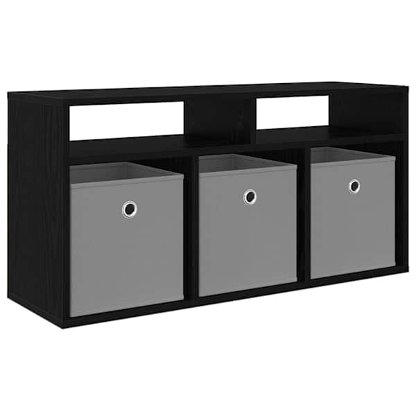 vidaXL Madal laud sahtliga Must tamm 87 x 27,5 x 43 cm