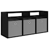 vidaXL Madal laud sahtliga Must tamm 102 x 32 x 48,5 cm