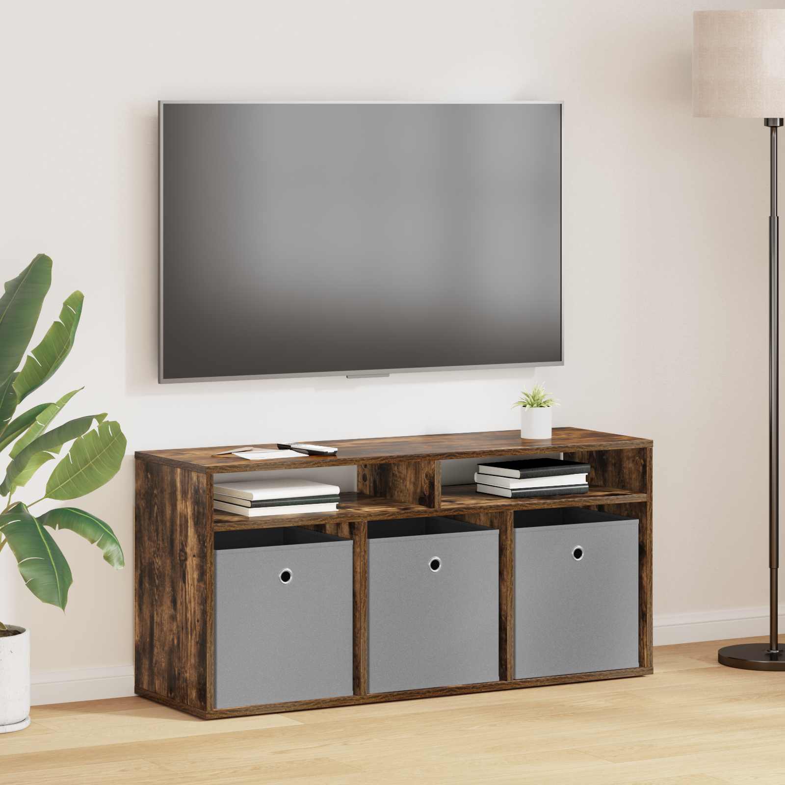 vidaXL Bucătărie joasă cu sertar Stejar fumuriu 102 x 32 x 48,5 cm