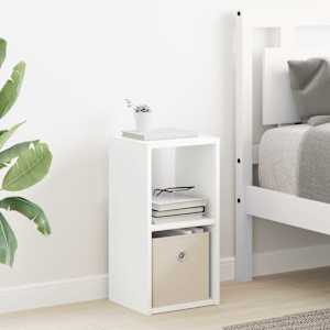 Nočna omarica Bela 25,5 x 22 x 49,5 cm Konstruiran les