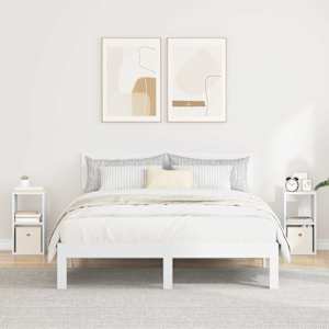 Nočna omarica 2 pcs Bela 25,5 x 22 x 49,5 cm Konstruiran les