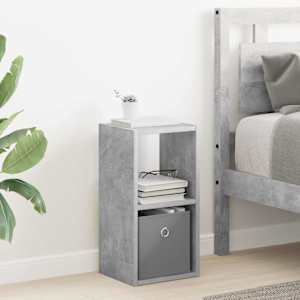Nočna omarica Betonsko siva 25,5 x 22 x 49,5 cm Konstruiran les