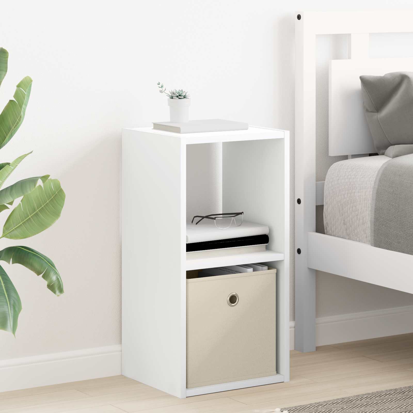vidaXL Noptieră cu sertar Alb 30,5 x 27 x 59,5 cm Lemn compozit